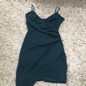 Dark turquoise asymmetric dress